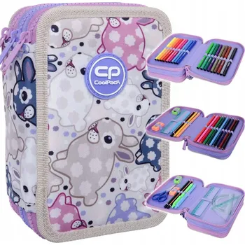 Penál COOLPACK Trojitý penál s vybavením JUMPER 3 White Bunny TŘÍKOMOROVÝ