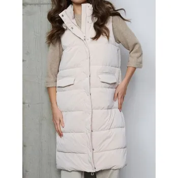 Sinsay - Prošívaná puffer vesta s odepínací kapucí - krémová - 147GZ-01X - 147GZ-01X-XXS