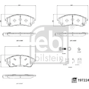 Brzdová destička Sada brzdových destiček, vždy 4 kusy v sadě FEBI BILSTEIN 197224
