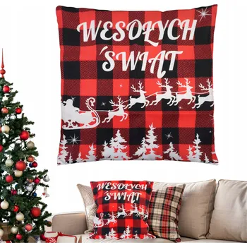 Polštář POVLEČENÍ NA DEKORAČNÍ POLŠTÁŘ VÁNOČNÍ SVÁTEČNÍ OZDOBNÉ 45x45