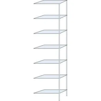Dílenský regál Kovový regál Taranis, přístavbový, 300 x 75 x 30 cm, 600 kg, 7 polic, stříbrný