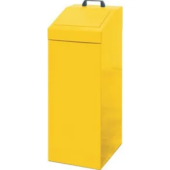 Odpadkový koš Kovový odpadkový koš na tříděný odpad, objem 100 l, žlutý
