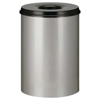 Odpadkový koš Kovový samozhášecí odpadkový koš Hole, objem 15 l, stříbrný