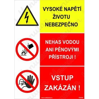 Kancelář Vysoké napětí životu nebezpečno, plast 297 x 420 x 2 mm A3