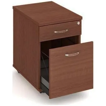Nábytek Mobilní kancelářský kontejner, 60 x 40 x 60 cm, 2 zásuvky, dezén ořech
