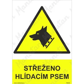 Kancelář Střeženo hlídacím psem, plast 210 x 297 x 0,5 mm A4