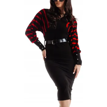 Dámské šaty Och Bella šaty pro každodenní nošení pletená midi velikost L