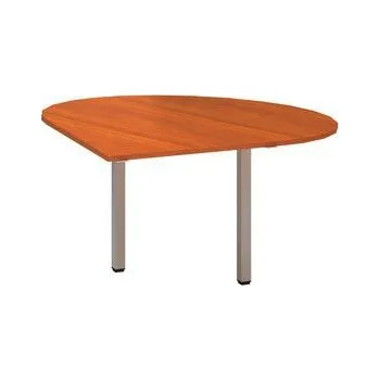 Stolová přístavba Alfa 200 s šedým podnožím, 120 x 120 x 74,2 cm, kapka, pravé provedení, dezén třešeň