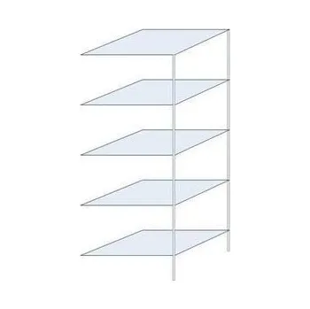 Dílenský regál Kovový regál Taranis, přístavbový, 200 x 75 x 60 cm, 1 170 kg, 5 polic, stříbrný