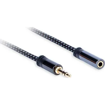 Audio kabel AQ 3,5 mm Jack/3,5 mm Jack, M/F, 3m (xdtjf030) černý