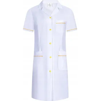 Pracovní zástěra Zástěra bílá zástěra s žlutými knoflíky L Tucano Workwear