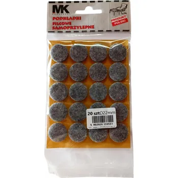 Podložka pod nábytek Samolepicí filcové podložky, kolečka šedé MK 022 mm, 20 kusů