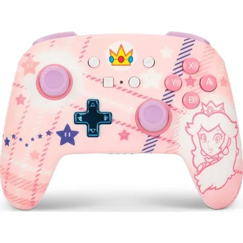 Gamepad PowerA Enhanced Wireless Controller - Nintendo Switch - Super Mario Princess Peach Plaid (NSGP0255-01) růžový