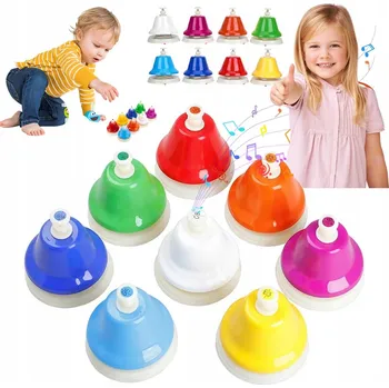 Hudební nástroj pro děti PRO DĚTI 8 BAREVNÝCH ZVONKŮ HUDEBNÍ VZDĚLÁVACÍ HRAČKY JAKO DÁREK