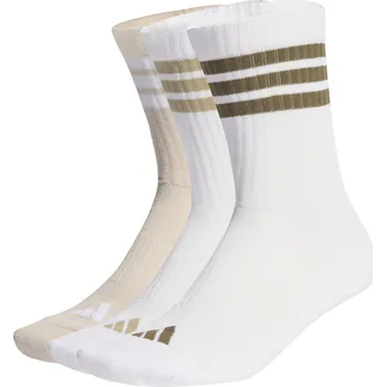 Pánské ponožky ADIDAS PONOŽKY 3-STRIPES CUSHIONED SPORTSWEAR CREW – 3 PÁRY 43/45 BÉŽOVÁ|BÍLÁ