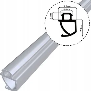 Těsnění do okna a dveří Těsnění do oken PVC VEKA S-1693A 1m šedé – PVC těsnící profil