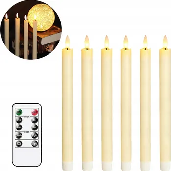 Svíčka Bílé LED svíčky 6 Ks. Bezplamenné stolní svíčky s dálkovým ovládáním, bezpečné