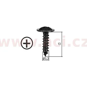 Vrut samořezný křížový vrut černý pozink Fe (sada 20 ks) (3,5 mm, 13 mm)