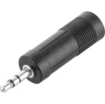 Video redukce GoGEN 3,5mm/6,3mm jack, stereo (JACKMF02) černá