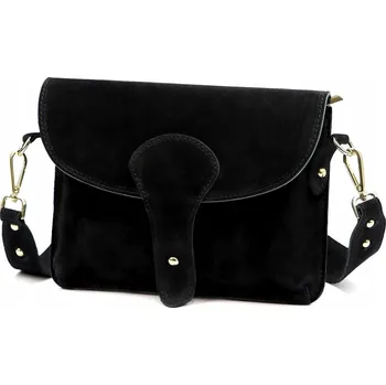 Kabelka Zamszová kožená kabelka INSTAGRAMKA XL HIT LUKA černá