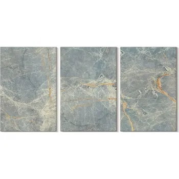Obraz Sada obrazů na plátně Set Zelený mramor ozdobný kámen 3x 20x30 cm
