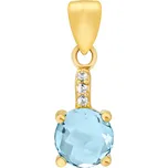 Zlatý přívěsek Naria ze žlutého zlata se Swiss Blue topazem a Brilliance Zirconia FNN22605PGYSBT