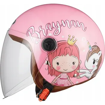 Helma na motorku FREEUP DĚTSKÁ MOTOCYKLOVÁ PŘILBA S KRYTEM PRO DÍVKY 48-55 CM RŮŽOVÁ