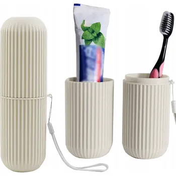 Elektrický zubní kartáček CESTOVNÍ TURISTICKÝ KONTEJNER POUZDRO NA KARTÁČEK, PASTU, KELÍMEK, PŘÍBORY