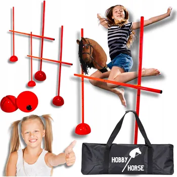 Hobby horsing 2x PŘEKÁŽKA PRO HOBBY HORSE SKÁKÁNÍ SKOKAN 120cm KŮŇ NA TYČI Plot