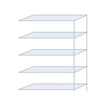 Dílenský regál Kovový regál Taranis, přístavbový, 200 x 130 x 40 cm, 1 170 kg, 5 polic, stříbrný