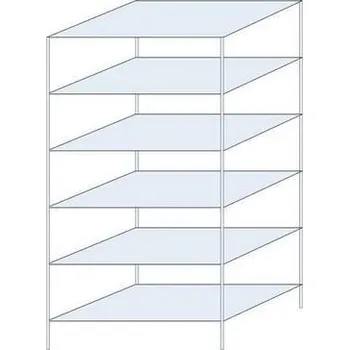 Dílenský regál Kovový regál Taranis, základní, 250 x 130 x 80 cm, 1 960 kg, 6 polic, stříbrný