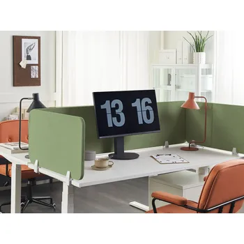 Psací stůl Stolová přepážka zelená PET materiál látkový potah 80 x 40 cm akustický oddělovač na pracovní stůl domácí kancelář Beliani