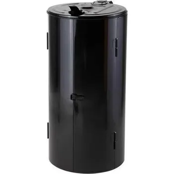 Odpadkový koš Stojan Meva na odpadkové pytle s víkem, černý