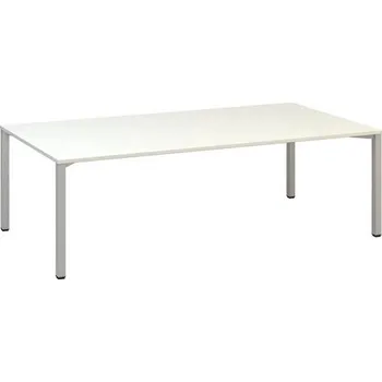 Konferenční stůl Alfa 420 s šedým podnožím, 240 x 120 x 74,2 cm, dezén bílá