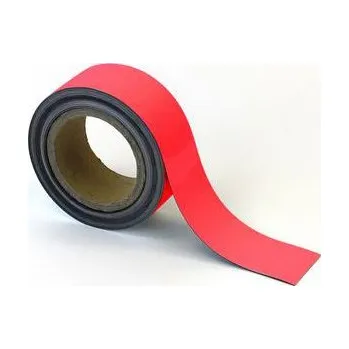 Kancelář Magnetická páska na regály Manutan Expert, 10 m, červená, šířka 50 mm