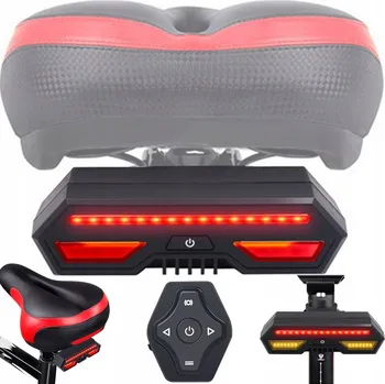 Cyklosvítilna Zadní světlo na kolo RETOO LED, dobíjecí, s dálkovým ovládáním, IPX4