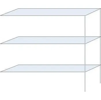 Dílenský regál Kovový regál Andras, přístavbový, 200 x 200 x 50 cm, 1 200 kg, 3 police, pozink