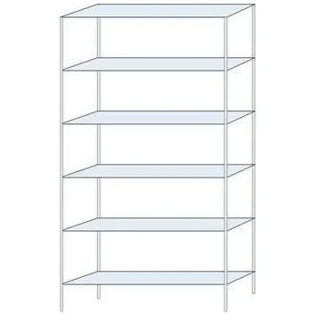 Dílenský regál Kovový regál Ogmios, základní, 250 x 130 x 30 cm, 1 700 kg, 6 polic, 250 kg/police, pozink