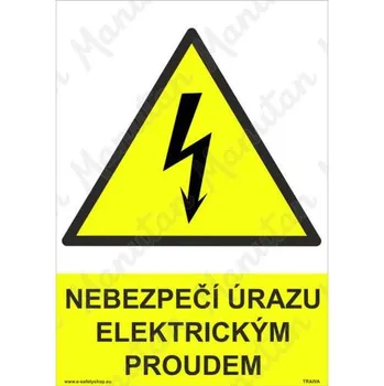 Kancelář Nebezpečí úrazu elektrickým proudem, samolepka 210 x 297 x 0,1 mm A4