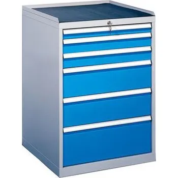 Dílenská zásuvková skříň, 103 x 72 x 70 cm, 6 zásuvek