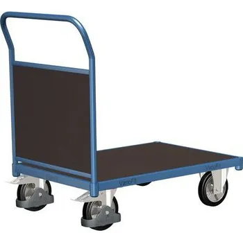Plošinový vozík Plošinový vozík s madlem s plnou výplní, do 1 000 kg, 101,5 x 113 x 70 cm, modrý