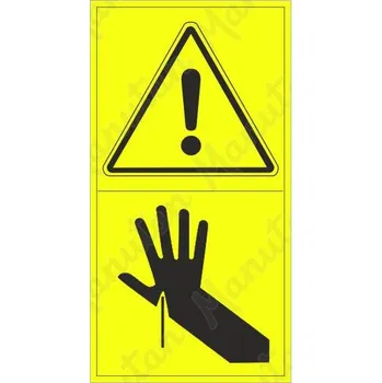 Výstraha nebezpečí propíchnutí ruky, samolepka 45 x 85 x 0,1 mm, arch 12 ks