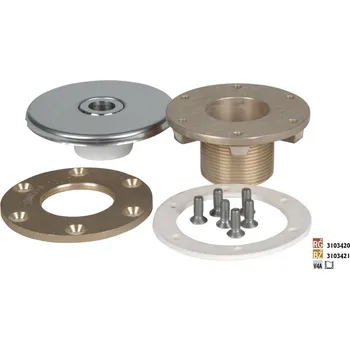 Hugo Lahme vtoková tryska Ø 18 mm, vnější závit 1 1/2", 40 mm, příruba, pro keramické a prefabrikované bazény