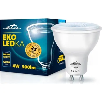Žárovka ETA EKO LEDka bodová 4W, GU10, teplá bílá (GU10W4WW)