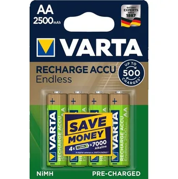 Článková baterie Varta Endless HR06, AA, 2500mAh, Ni-MH, blistr 4ks (56686101404)