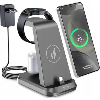 Sluchátka Szybka Stacja Ładująca 3w1 USB C Pro Telefon, Hodinky a Sluchátka