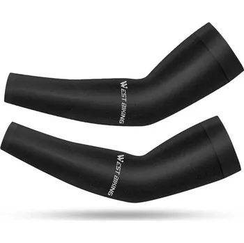 Cyklistické oblečení WEST BIKING Chladivé hedvábné rukávy na ochranu před sluncem ČERNÁ