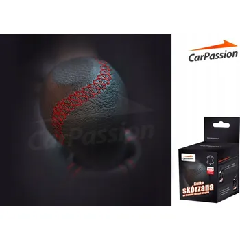 Hlavice řadicí páky Hlavice řadicí páky červená nit přírodní kůže