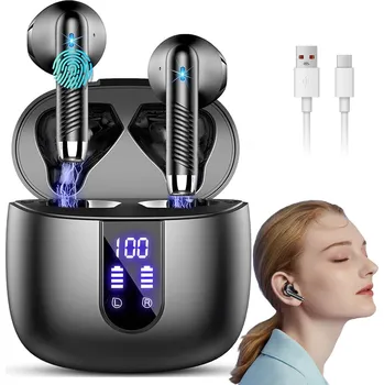 Sluchátka Bezdrátová sluchátka do uší Bluetooth 5.3 s ENC, černá