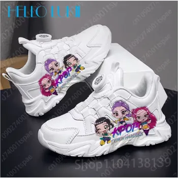 Dětská treková obuv KPop Demon Hunters (Lovkyně démonů) Dívčí bílé tenisky Kpop Demon Hunters - Lovkyně démonů (vel. 28-39 EUR) Motiv: WQDY787, Velikost: 38